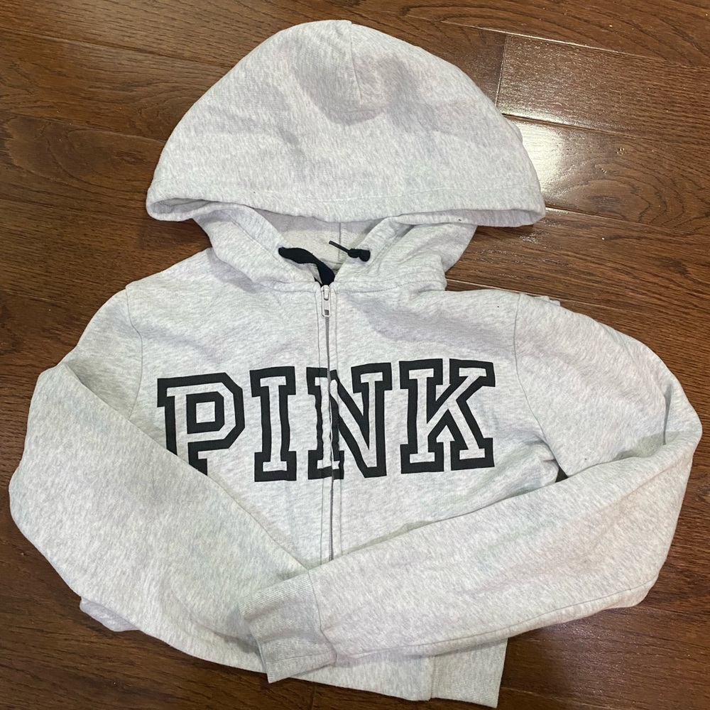 PINK full zip-up hoodie